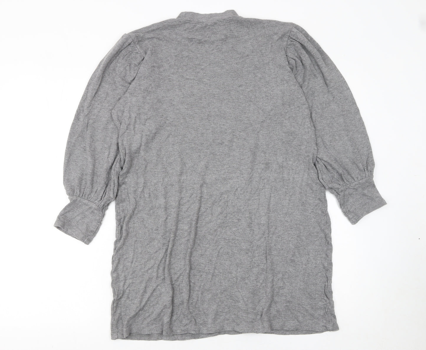 Warehouse Women’s Grey Long Sleeve Mock Neck Shift Dress Size 12