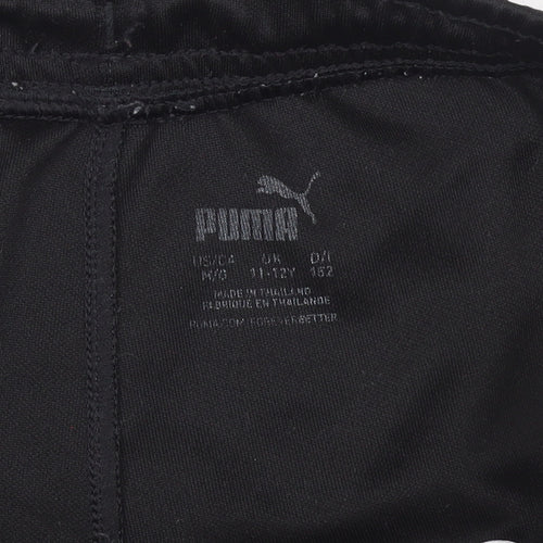 Puma Boys Black Slim Jogger Trousers 11-12 Years Athletic Fit Zip Pockets