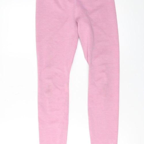Nike Womens Pink Dri-FIT Slim Leggings S Active Gymwear Trousers