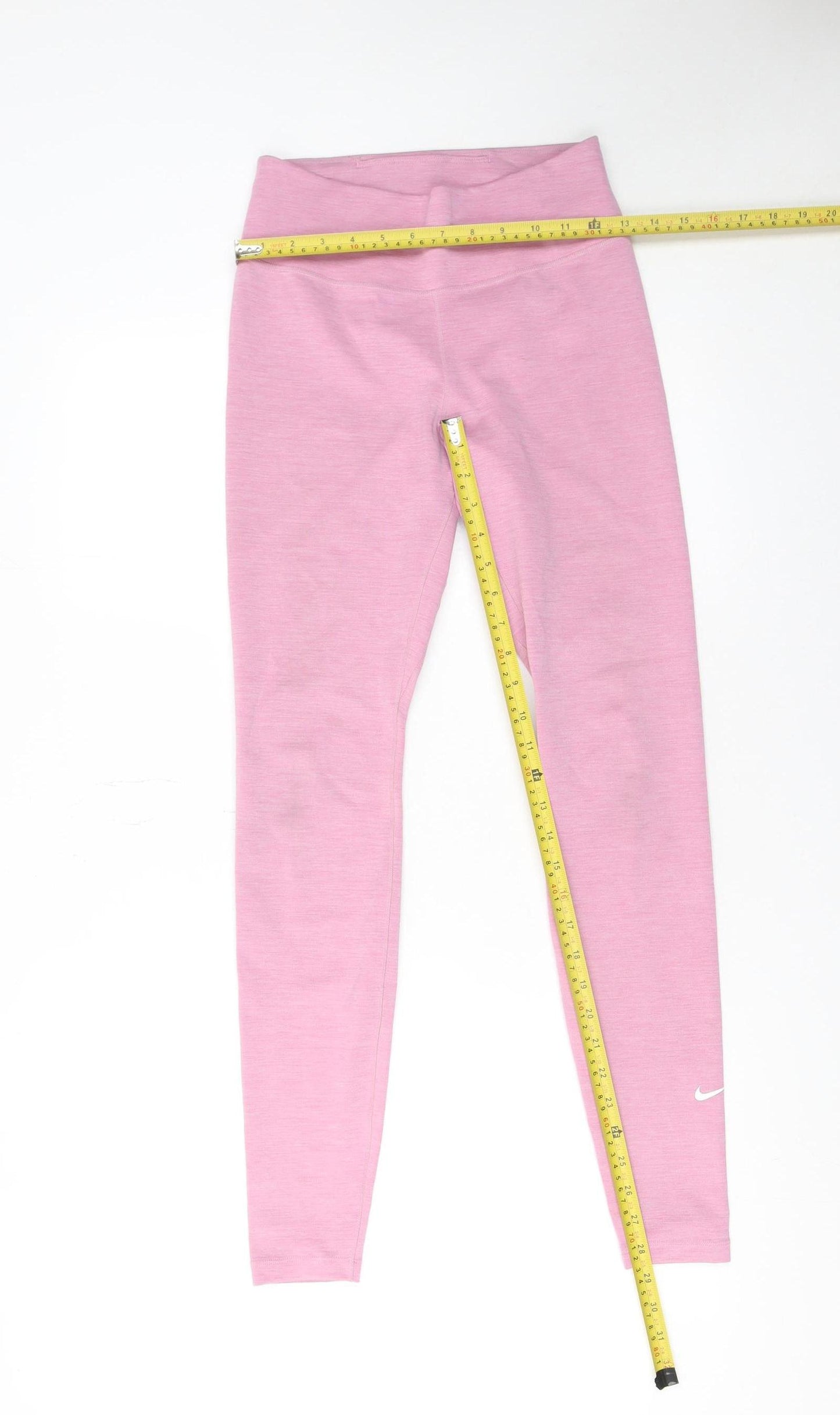 Nike Womens Pink Dri-FIT Slim Leggings S Active Gymwear Trousers