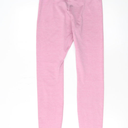 Nike Womens Pink Dri-FIT Slim Leggings S Active Gymwear Trousers