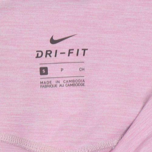 Nike Womens Pink Dri-FIT Slim Leggings S Active Gymwear Trousers