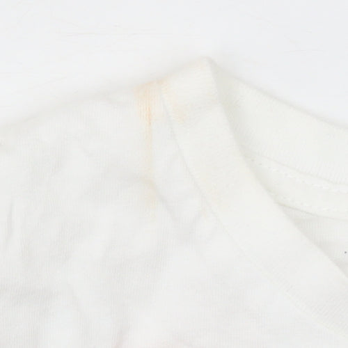 River Island Women's White Floral Embroidered Cotton T-Shirt Size 10