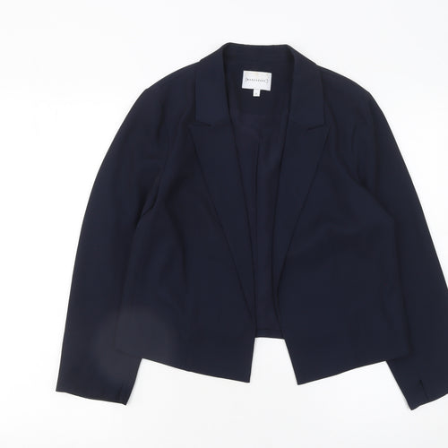 Warehouse Women Navy Blue Blazer Jacket UK 10 Polyester Blend