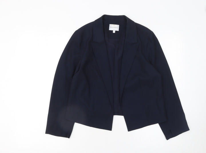 Warehouse Women Navy Blue Blazer Jacket UK 10 Polyester Blend