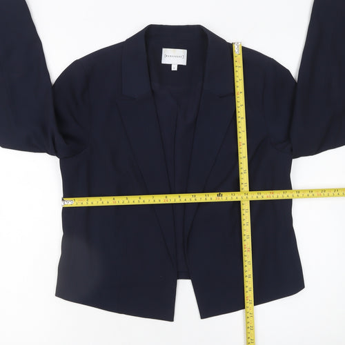 Warehouse Women Navy Blue Blazer Jacket UK 10 Polyester Blend