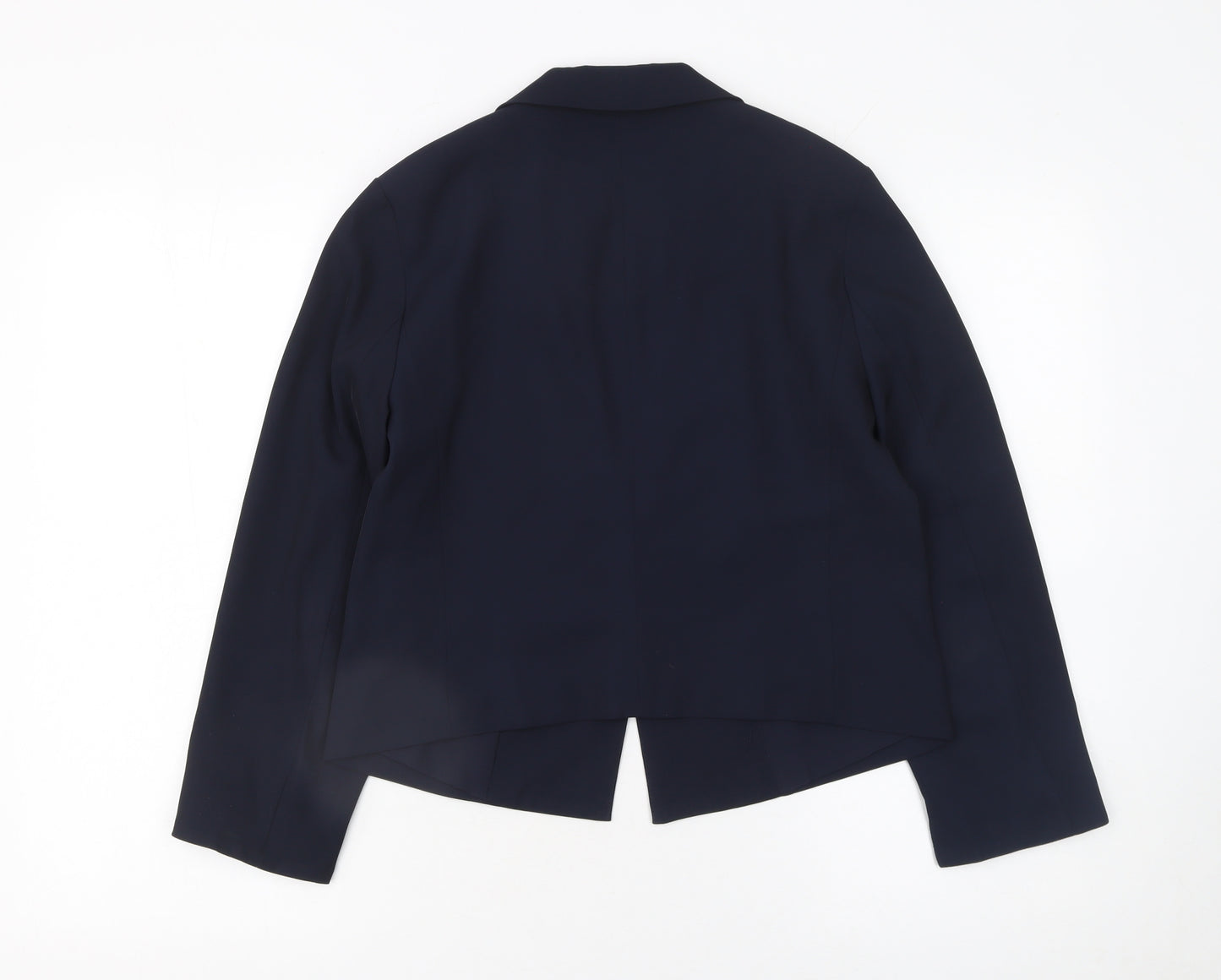 Warehouse Women Navy Blue Blazer Jacket UK 10 Polyester Blend