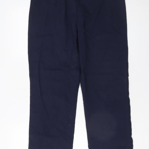 Gallery Women's Blue Size 16 Stretch Viscose Straight Leg Trousers