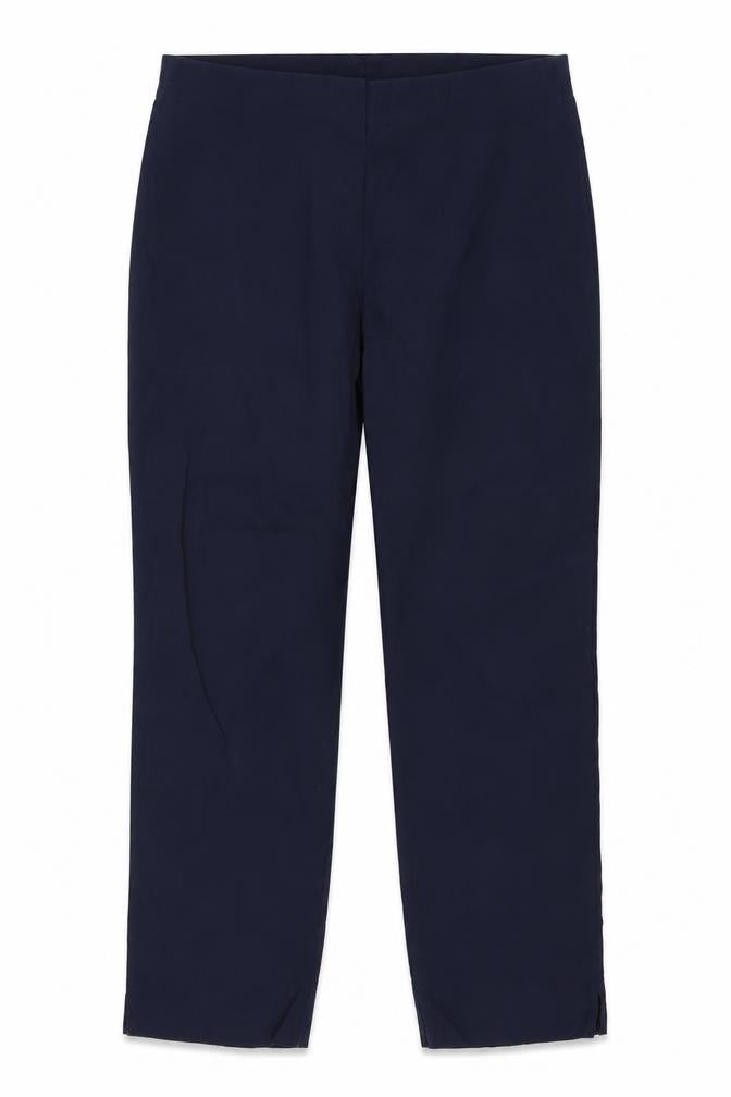 Front view of Gallery Women's Blue, size 16, Stretch Viscose Straight Leg Trousers