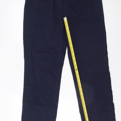 Gallery Women's Blue Size 16 Stretch Viscose Straight Leg Trousers