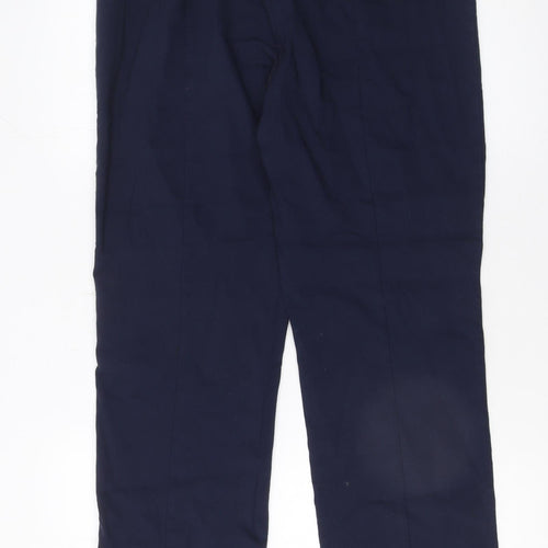 Gallery Women's Blue Size 16 Stretch Viscose Straight Leg Trousers