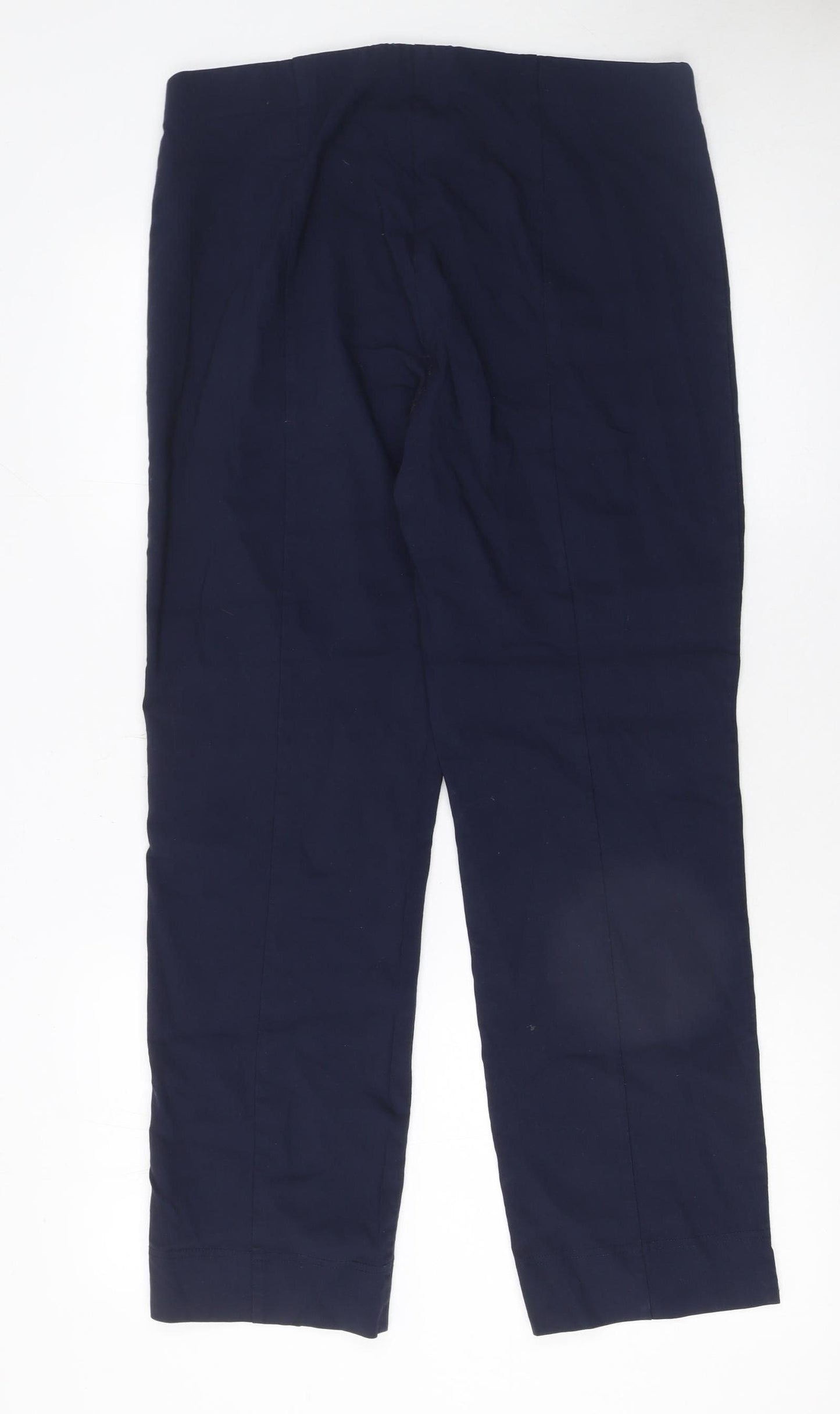 Gallery Women's Blue Size 16 Stretch Viscose Straight Leg Trousers