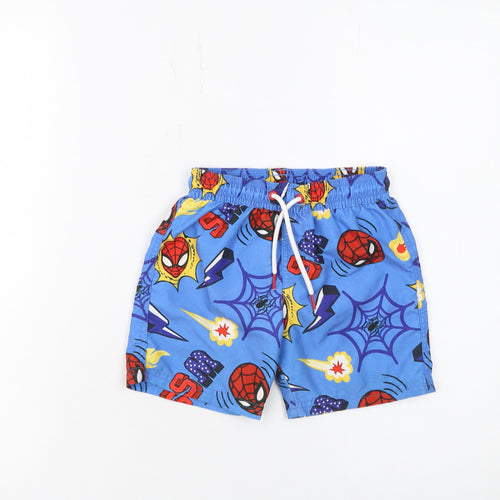 Marks and Spencer Boys Blue Spider-Man Swim Shorts 8 Years Marvel Quick Dry