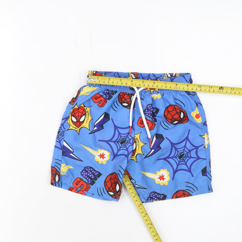 Marks and Spencer Boys Blue Spider-Man Swim Shorts 8 Years Marvel Quick Dry