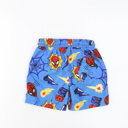 Marks and Spencer Boys Blue Spider-Man Swim Shorts 8 Years Marvel Quick Dry