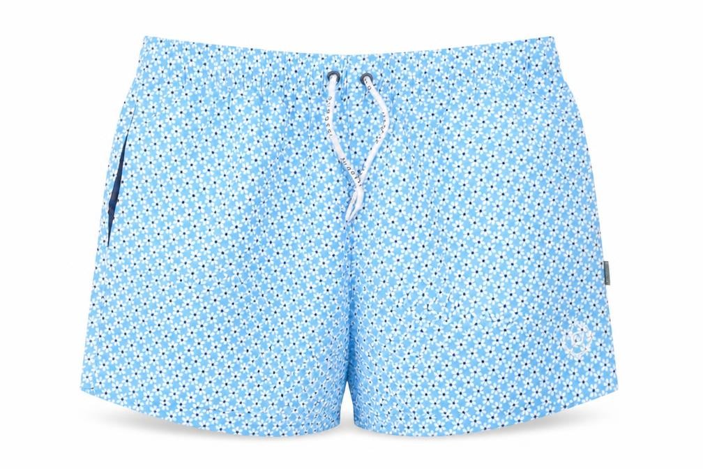 Bugatti Men's Blue Floral Swim Shorts M Elastic Waist Quick Dry