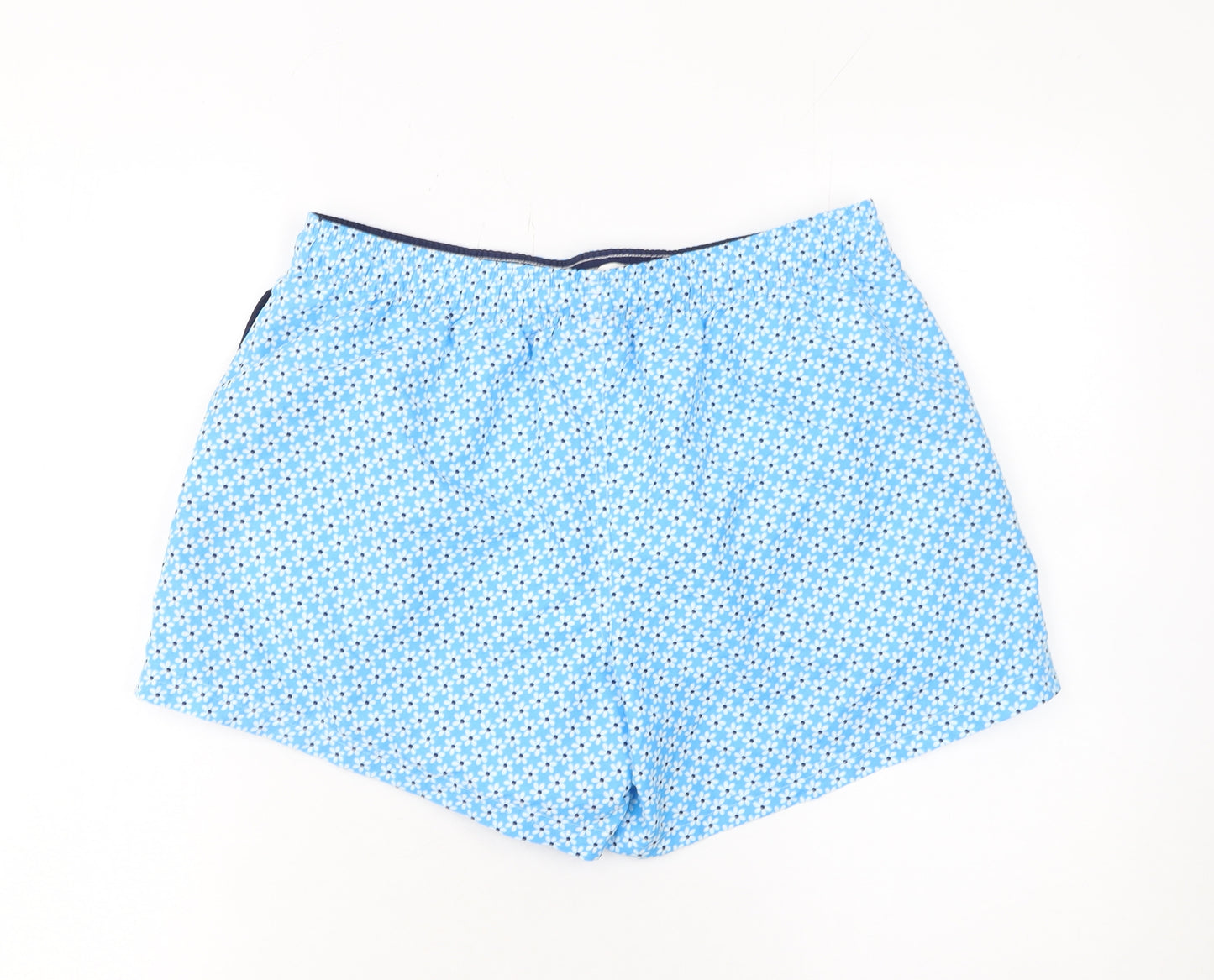 Bugatti Men's Blue Floral Swim Shorts M Elastic Waist Quick Dry
