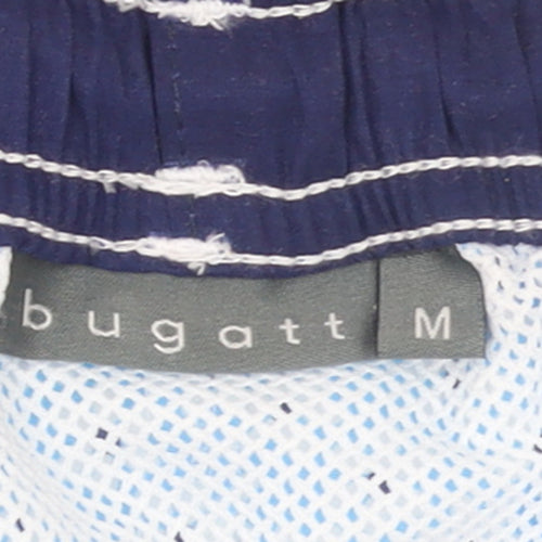 Bugatti Men's Blue Floral Swim Shorts M Elastic Waist Quick Dry