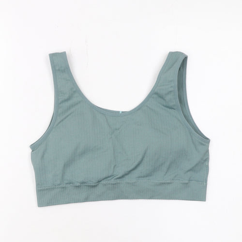 MNG Women's Green Ribbed Knit Camisole Tank Top L