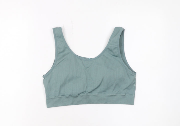 MNG Women's Green Ribbed Knit Camisole Tank Top L