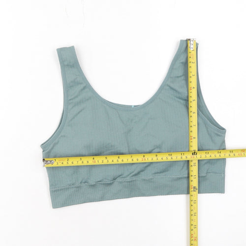MNG Women's Green Ribbed Knit Camisole Tank Top L