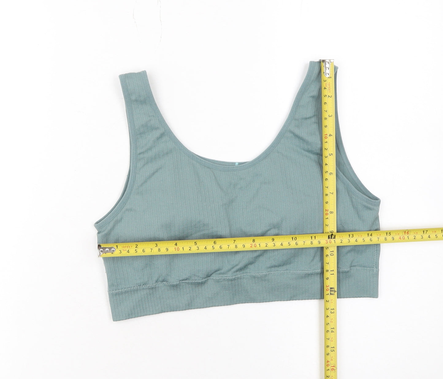 MNG Women's Green Ribbed Knit Camisole Tank Top L