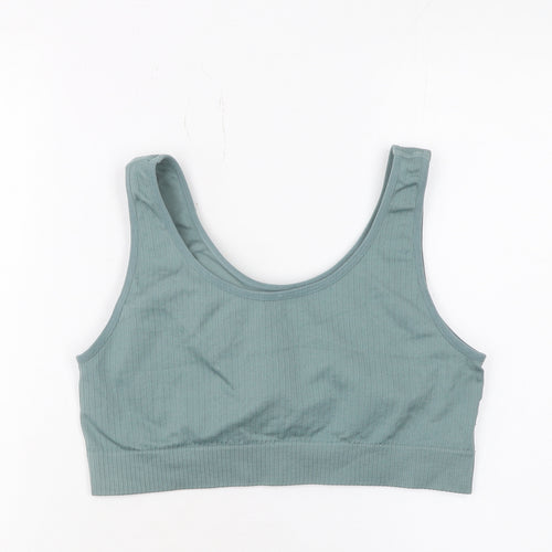 MNG Women's Green Ribbed Knit Camisole Tank Top L