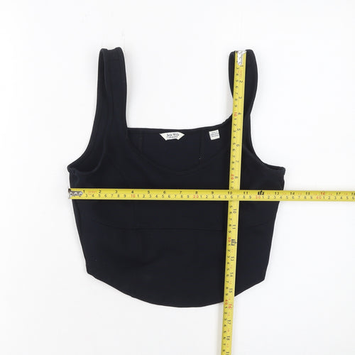 Jack Wills Women’s Black Cropped Tank Top Size 10 Cotton Blend