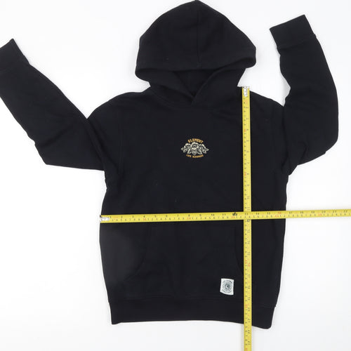 Element Unisex Kids Black Pullover Hoodie 12 Years Graphic Print Fleece