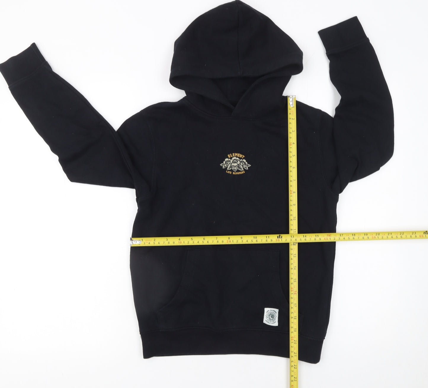 Element Unisex Kids Black Pullover Hoodie 12 Years Graphic Print Fleece