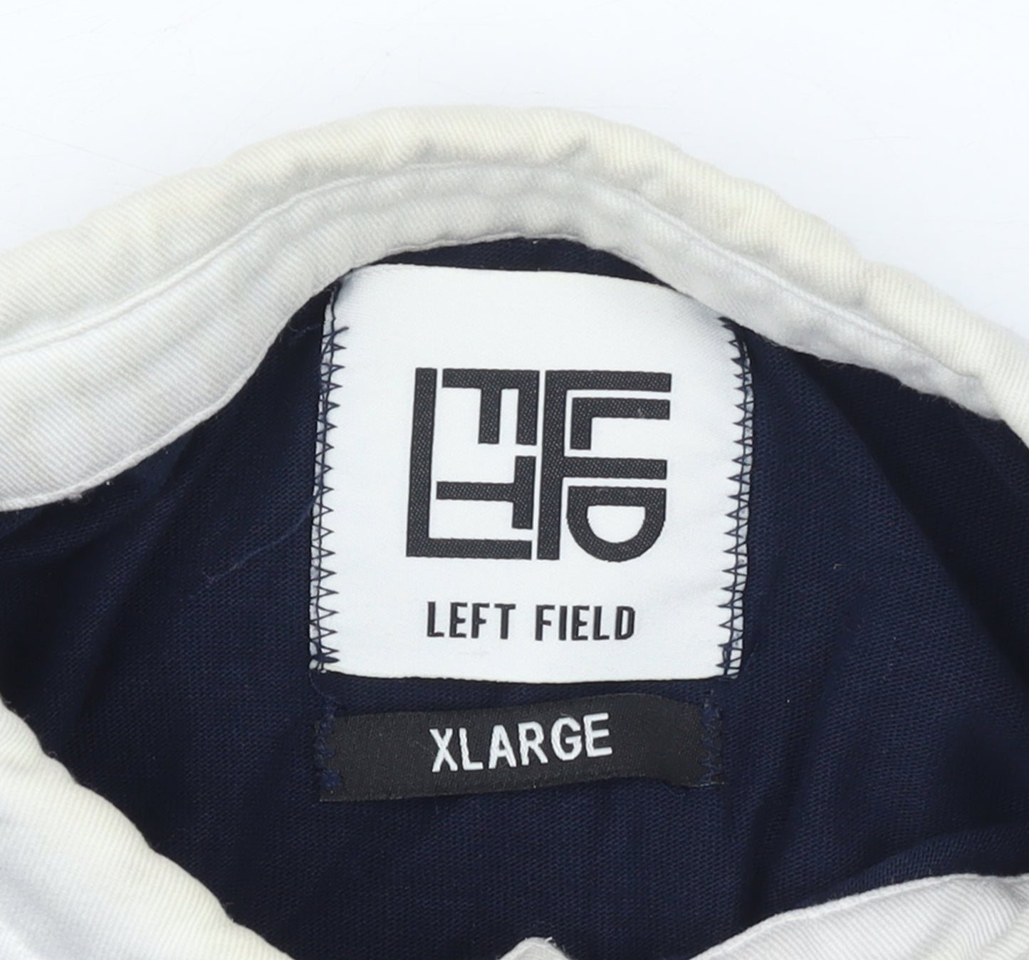 Left Field Men's Blue Long Sleeve Rugby Polo Shirt XL