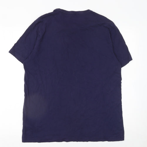 Puma Men's Blue Crew Neck Logo Graphic Cotton T-Shirt Size L