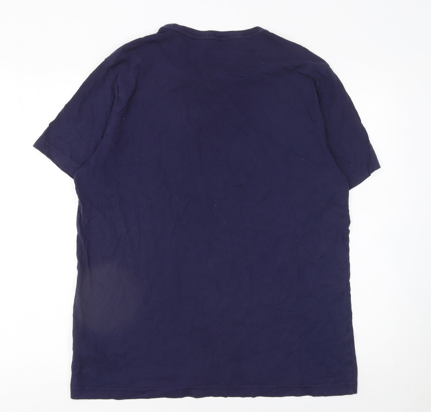 Puma Men's Blue Crew Neck Logo Graphic Cotton T-Shirt Size L