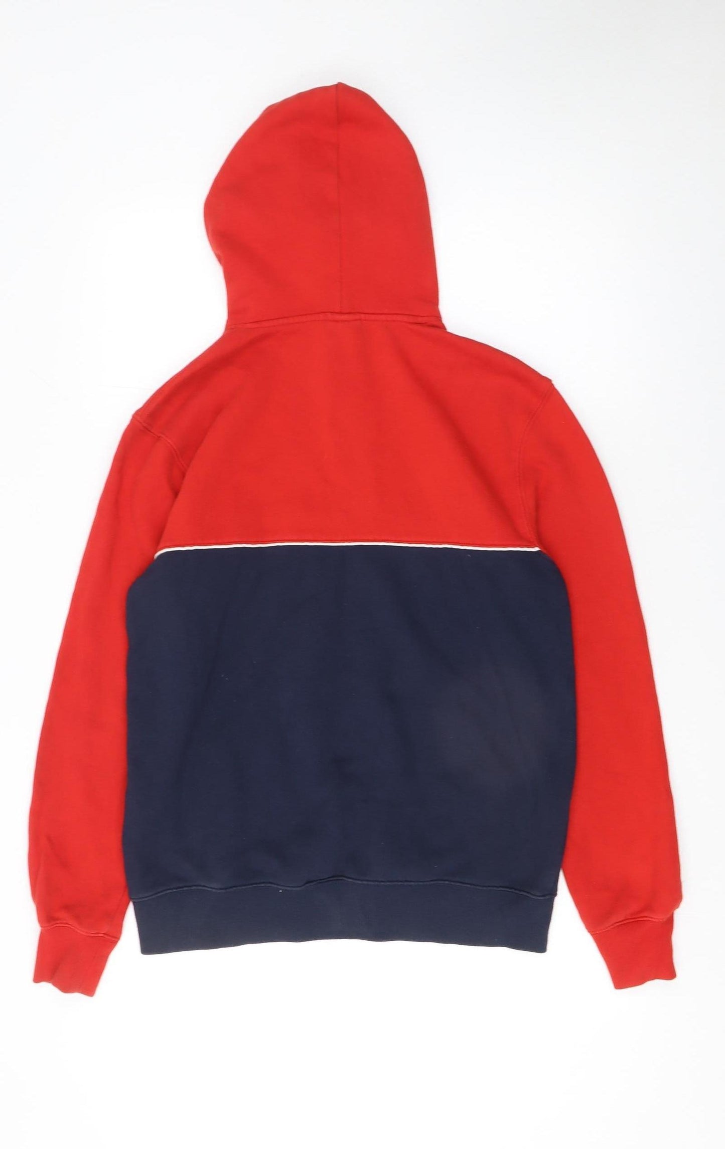 H&M Men's Red and Blue Pullover Hoodie Size S Cotton Blend