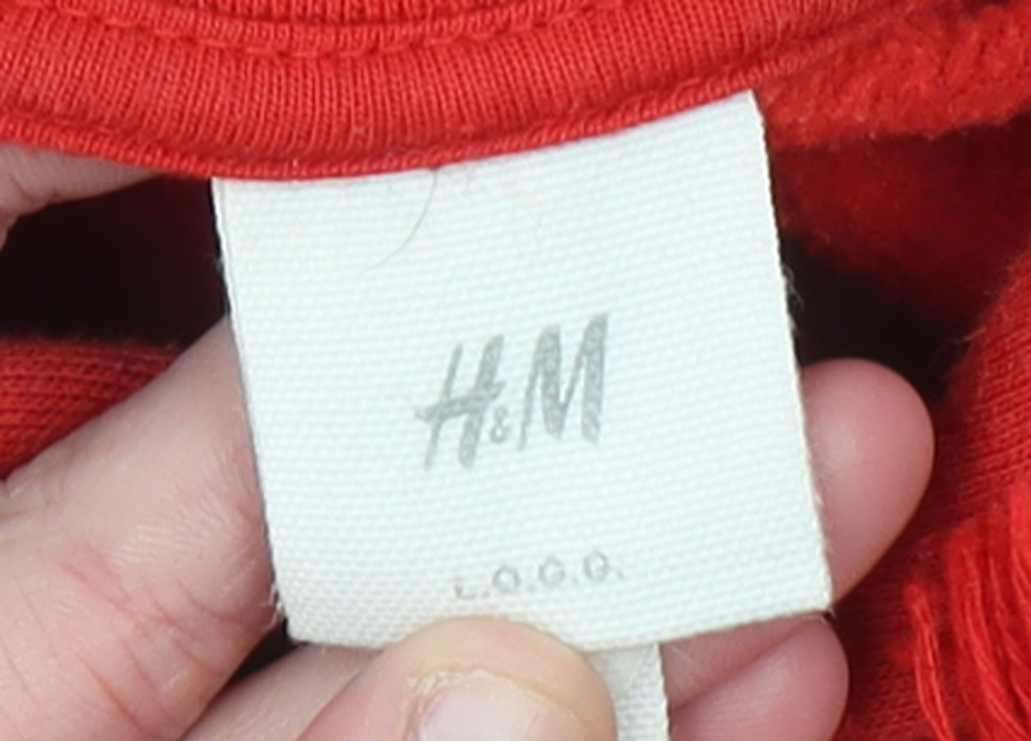 H&M Men's Red and Blue Pullover Hoodie Size S Cotton Blend