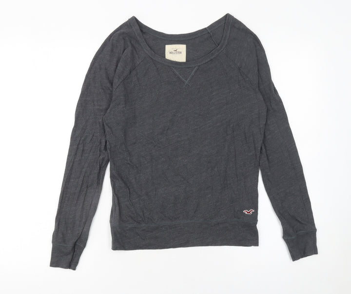 Hollister Women's Grey Long Sleeve Basic T-Shirt Size S
