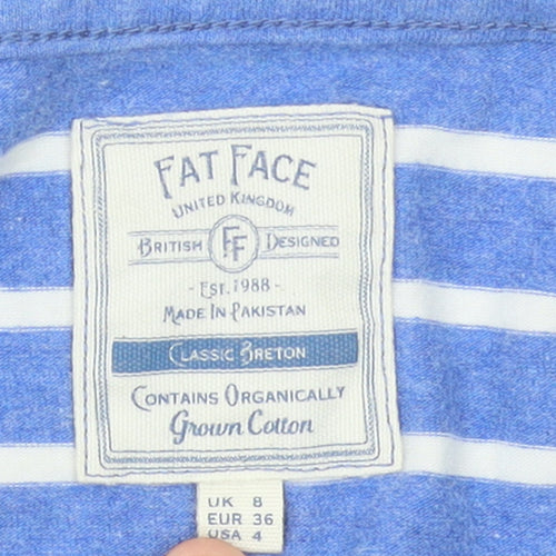 Fat Face Women’s Blue Striped Long Sleeve Breton T-Shirt Size 8