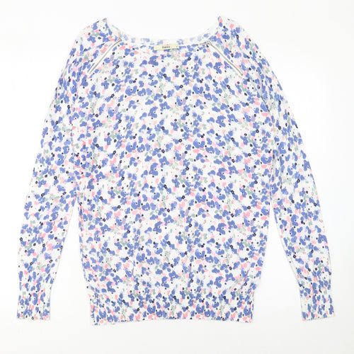 Oasis Women’s Multicoloured Floral Cotton Pullover Jumper Size S