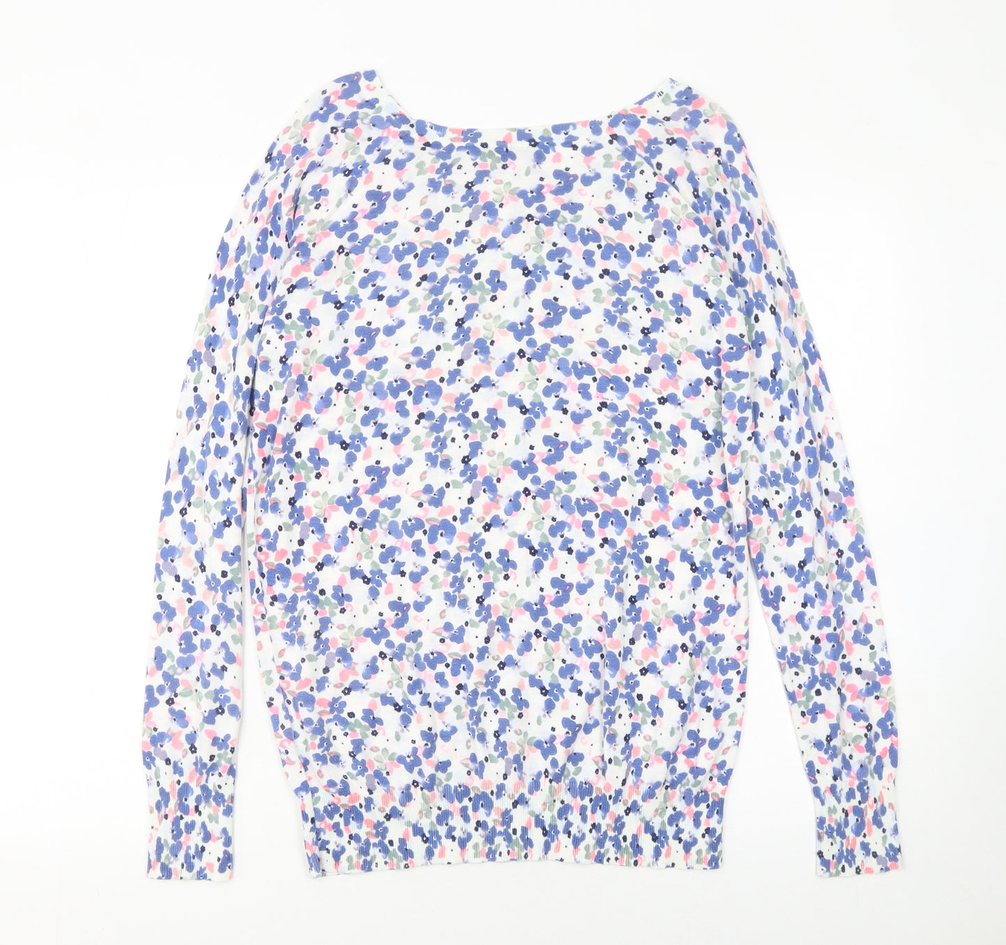 Oasis Women’s Multicoloured Floral Cotton Pullover Jumper Size S