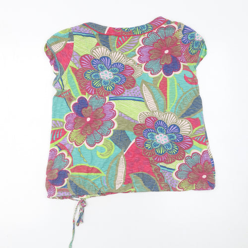 Next Petite Multicoloured Floral Cotton Tunic Blouse Women's UK 12