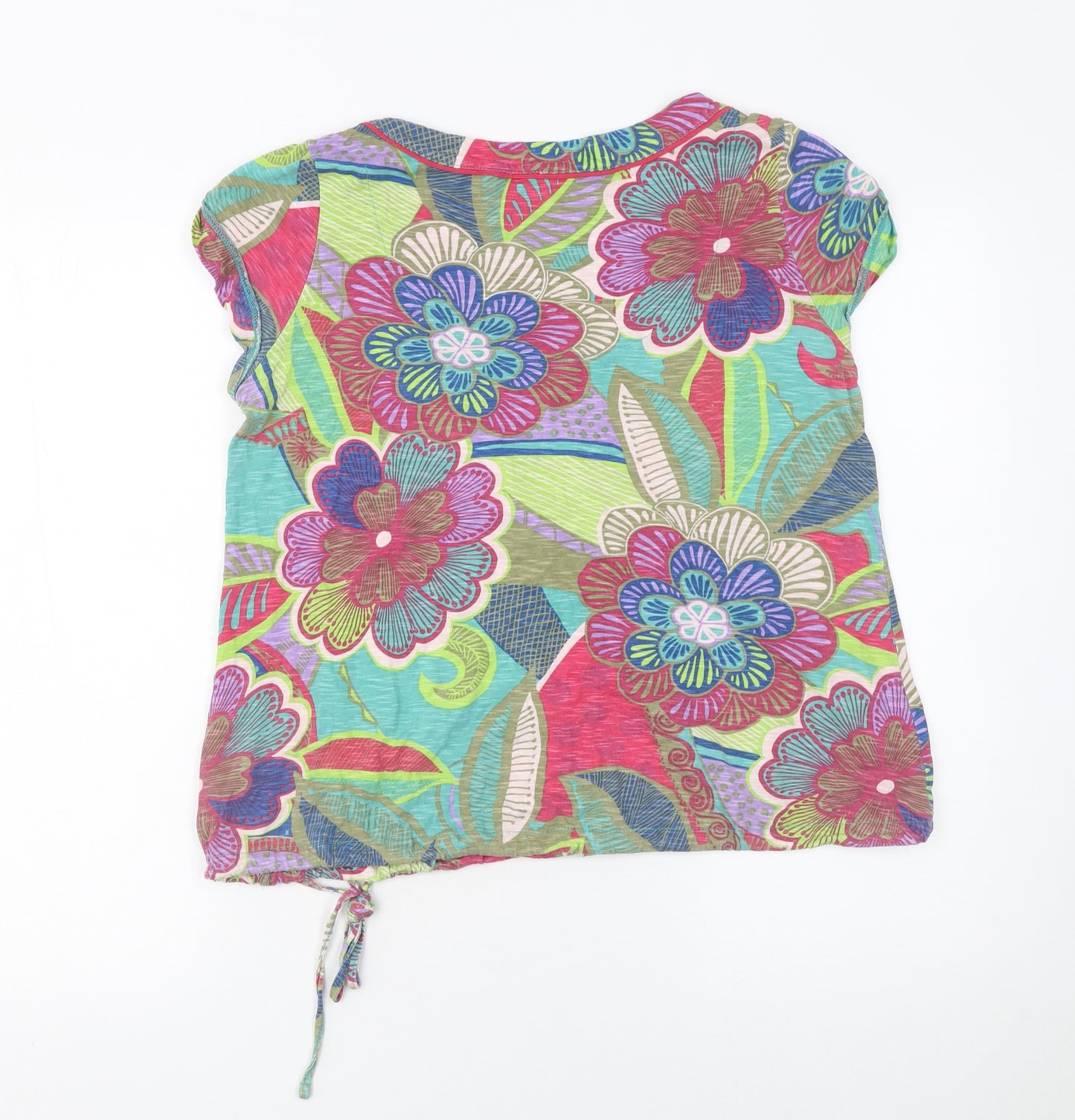 Next Petite Multicoloured Floral Cotton Tunic Blouse Women's UK 12