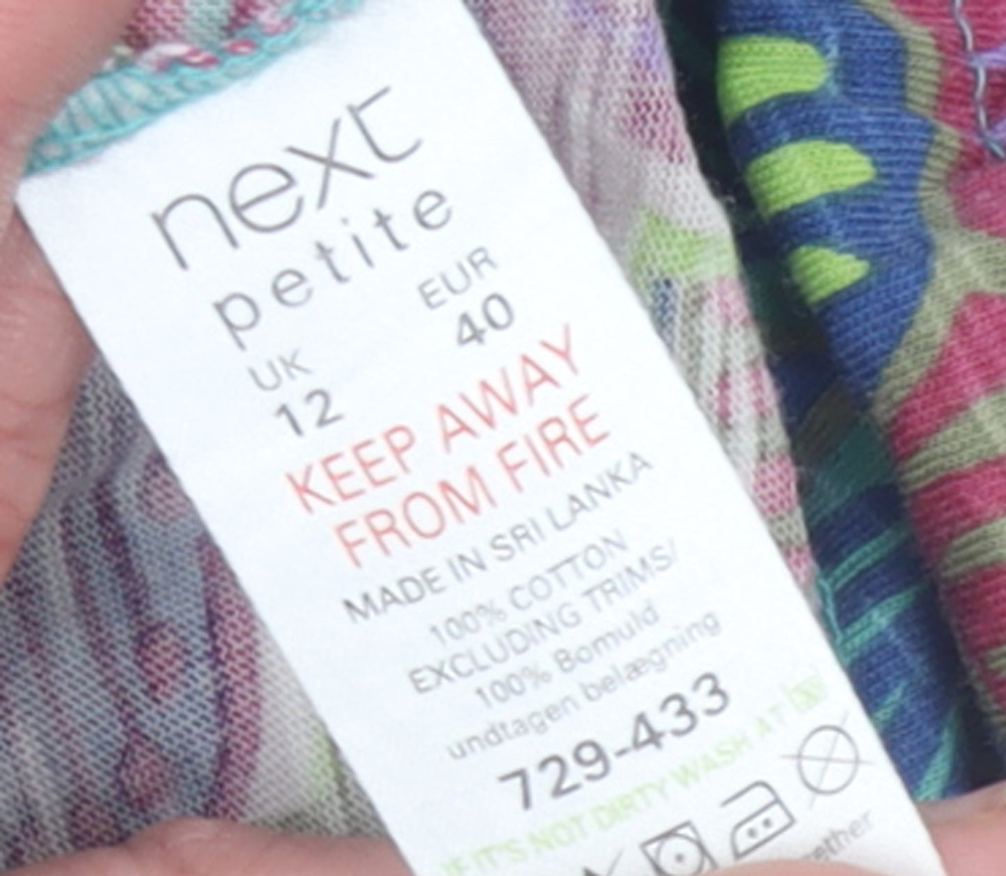 Next Petite Multicoloured Floral Cotton Tunic Blouse Women's UK 12