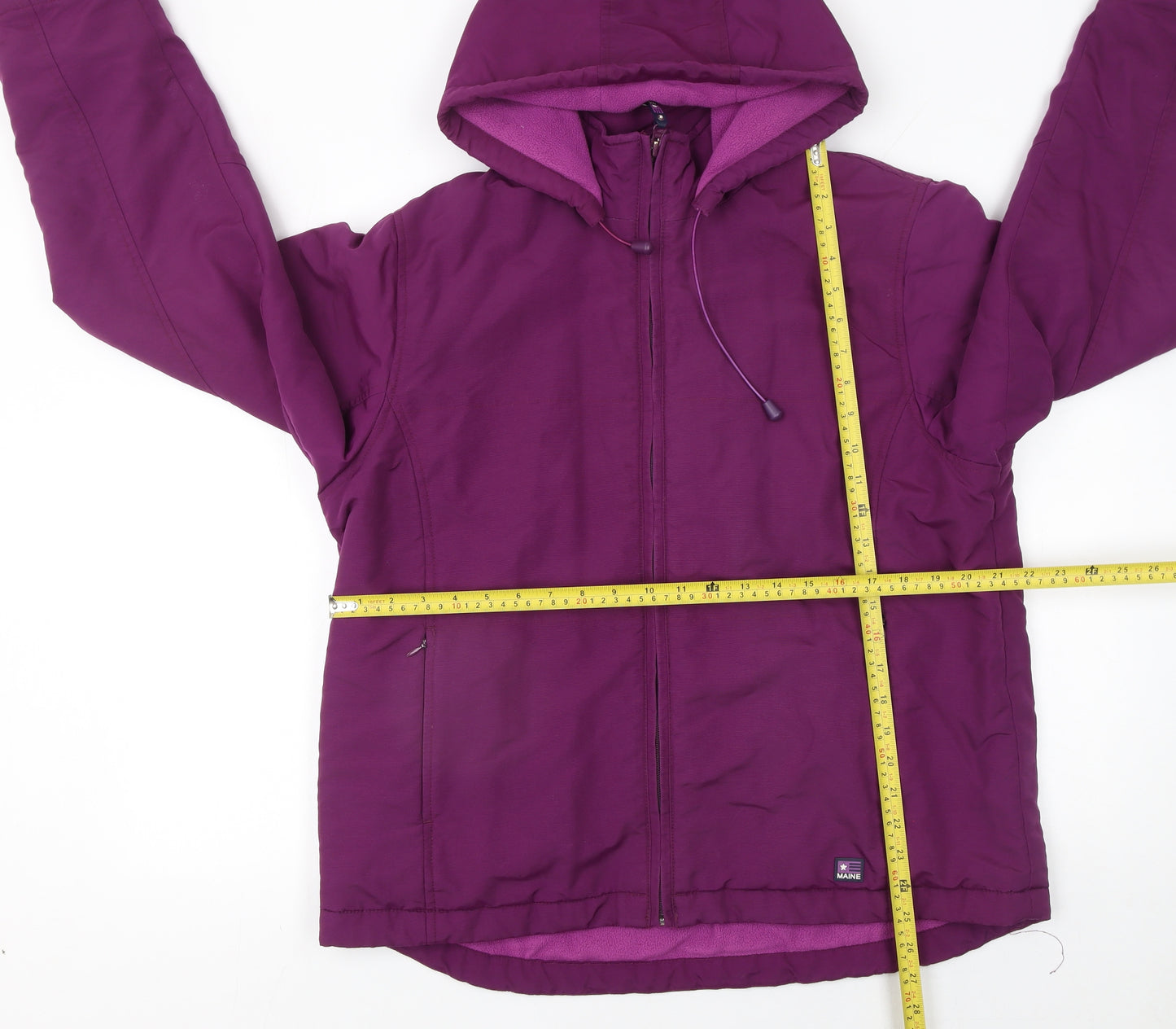 Maine New England Women's Purple Hooded Puffer Jacket Size 16
