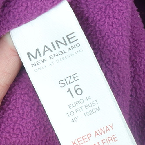 Maine New England Women's Purple Hooded Puffer Jacket Size 16