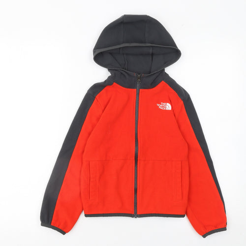 The North Face Boys Red Full Zip Fleece Hoodie Size 6 Years