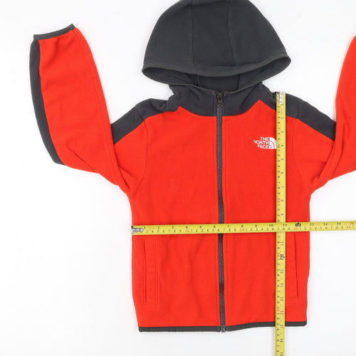 The North Face Boys Red Full Zip Fleece Hoodie Size 6 Years