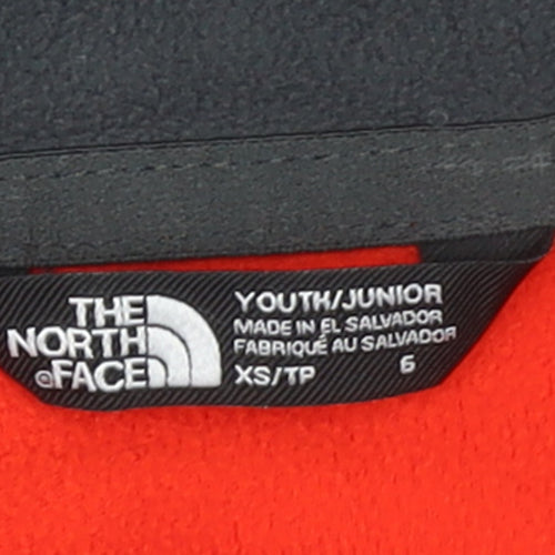 The North Face Boys Red Full Zip Fleece Hoodie Size 6 Years