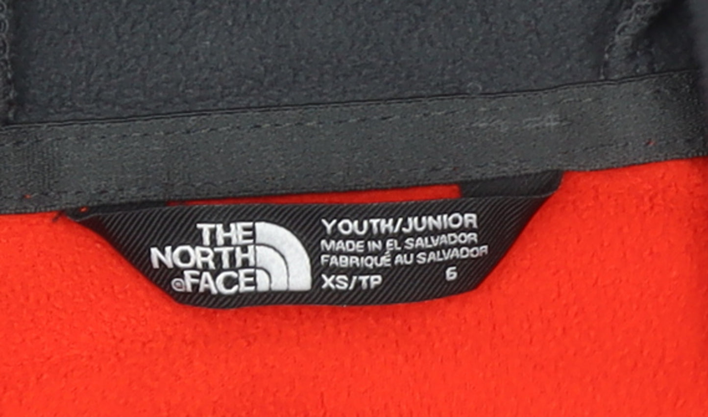The North Face Boys Red Full Zip Fleece Hoodie Size 6 Years