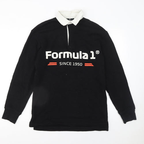 H&M Formula 1 Black Cotton Relaxed Fit Women's Sweatshirt XS