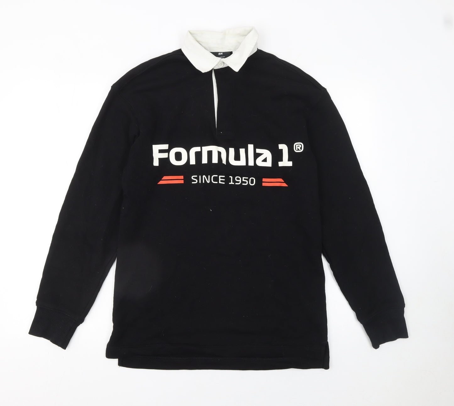 H&M Formula 1 Black Cotton Relaxed Fit Women's Sweatshirt XS